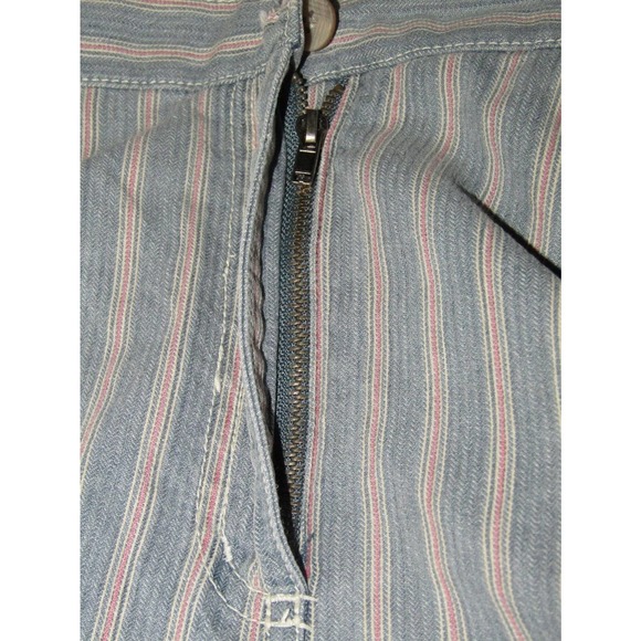 c.l.o.t.h.e.s. Women's High Waist Garden Jeans Pink Pinstripe Cuff Pants Cropped - Picture 7 of 7